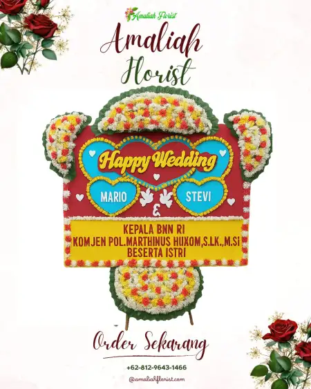 Papan Bunga Pernikahan Truni